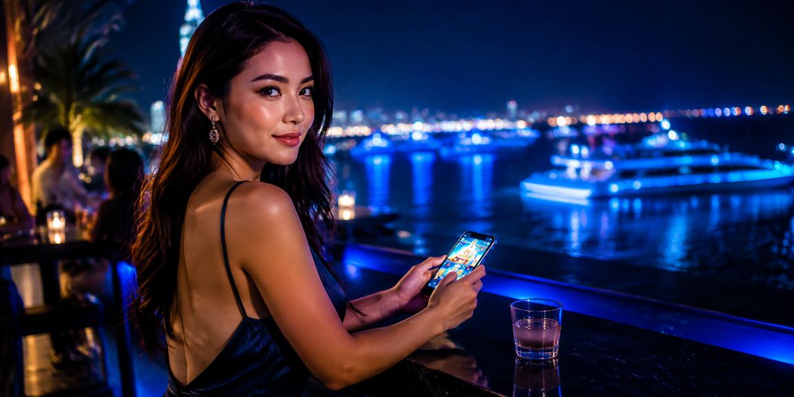 Người chơi tại bãi biển Đà Nẵng truy cập casino trên điện thoại di động